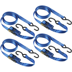 Sangle d'Arrimage avec Crochets et Cliquet  Bleu  5m x 25mm Sangle  Pack de 4
