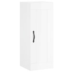 vidaXL Buffet haut Blanc brillant 34 5x34x180 cm Bois d'ingénierie