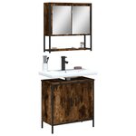 vidaXL Ensemble de meubles de salle de bain 2 Pièces Chêne fumé