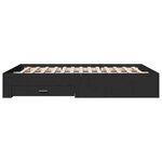 vidaXL Cadre de lit avec tiroirs sans matelas noir 140x200 cm