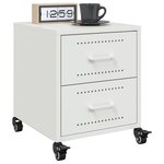 vidaXL Tables de chevet 2 Pièces blanc 36x39x43 5 cm acier