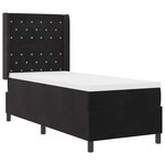 vidaXL Lit à Ressorts avec Matelas LED Argyle Noir 80 x 200 cm Velours