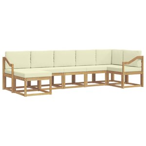 vidaXL Ensemble de canapés d'extérieur 7 Pièces Blanc et crème Polyester