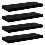 vidaXL Étagère murale flottante 4 Pièces Noir brillant 60x23 5x3 8 cm MDF