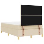 vidaXL Lit à ressorts avec matelas Crème 120 x 190 cm tissu