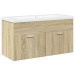 vidaXL Armoire lavabo de salle de bain et bassin intégré chêne sonoma