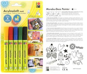 feutre acrylique 'Deco Painter mat'  blister de 5 MARABU