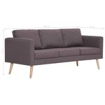 vidaXL Canapé à 3 places tissu taupe