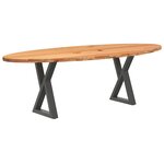 vidaXL Table à manger marron clair bois de chêne massif ovale