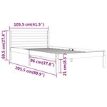 vidaXL Cadre de lit sans matelas bois massif de pin 100x200 cm