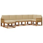 vidaXL Ensemble de canapés d'extérieur 7 Pièces Naturel et Beige