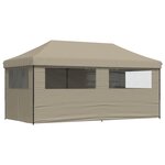 vidaXL Tente de réception pliable escamotable 4 parois latérales taupe