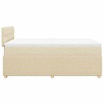 vidaXL Sommier à lattes de lit avec matelas crème 120x190 cm tissu