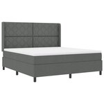 vidaXL Lit à ressorts avec matelas Gris foncé 180 x 200 cm tissu
