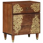 vidaXL Cabinet de chevet avec tiroir marron miel 50 x 33 x 60 cm