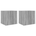 vidaXL Meubles TV muraux et lumières LED 2Pièces sonoma gris 40 5x35x40cm
