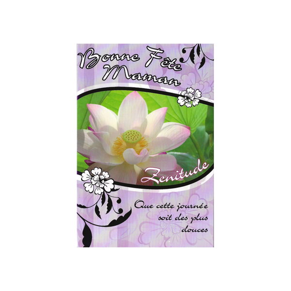 Carte de voeux - bonne fête maman - modèle : zénitude violette