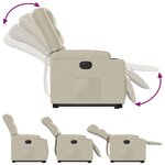 vidaXL Fauteuil inclinable électrique crème similicuir