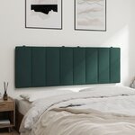 vidaXL Coussin de tête de lit vert foncé 120 cm velours