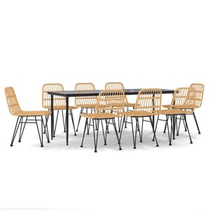 vidaXL Ensemble à manger de jardin 9 Pièces Résine tressée