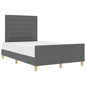 vidaXL Cadre de lit avec tête de lit Gris foncé 140 x 200 cm tissu