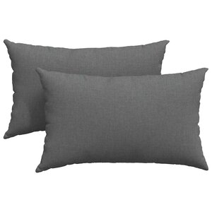 vidaXL Coussins de canapé 2 Pièces Gris foncé 50 x 30 cm tissu