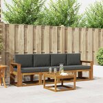 vidaXL Ensemble de canapés d'extérieur 5 Pièces Naturel et Anthracite