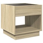 vidaXL Table basse avec LED infini chêne sonoma 50x50x50 cm