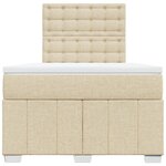 vidaXL Sommier à lattes de lit avec matelas crème 120x190 cm tissu