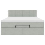 vidaXL Cadre de lit ottoman et matelas gris clair 140x190 velours