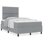 vidaXL Lit à Sommier Box avec Matelas Gris Clair Petit Double Tissu