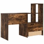 vidaXL Bureau Chêne fumé 131 5 x 50 x 106 5 cm Bois d'ingénierie