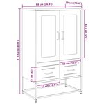vidaXL Buffet haut noir 68x39x111 5 cm acier