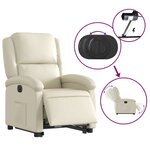 vidaXL Fauteuil inclinable électrique crème similicuir