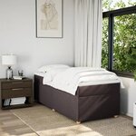 vidaXL Sommier à lattes de lit avec matelas Marron foncé 90x190 cm