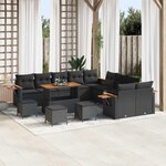 vidaXL Ensemble de canapé de jardin 14 Pièces Noir polyrotin
