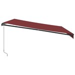 vidaXL Auvent manuel rétractable avec LED bordeaux 450x350 cm