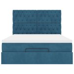 vidaXL Cadre de lit ottoman avec matelas bleu foncé 140x200 cm velours