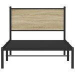 vidaXL Cadre de lit en métal sans matelas chêne sonoma 100x200 cm