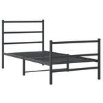 vidaXL Cadre de lit métal avec tête de lit/pied de lit noir 90x200 cm