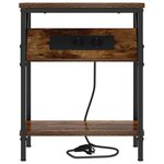 vidaXL Table de chevet Chêne fumé 38 x 30 x 48 cm Bois d'ingénierie