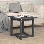 vidaXL Table basse Gris 50x50x45 cm Bois massif de pin