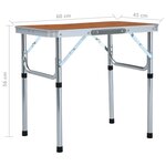 vidaXL Table pliable de camping Aluminium 60x45 cm