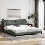 vidaXL Cadre de lit sans matelas Hvar gris foncé 200x200 cm tissu