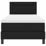 vidaXL Cadre de Lit avec Matelas Noir 100 x 200 cm Faux cuir