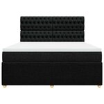 vidaXL Sommier à lattes de lit avec matelas Noir 180x200 cm Tissu