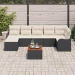 vidaXL Ensemble de canapé de jardin 8 Pièces Noir et blanc