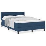 Lit Box Spring vidaXL avec Matelas Bleu 140x200 cm Tissu