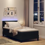 vidaXL Lit à ressorts avec matelas Noir 90 x 190 cm tissu