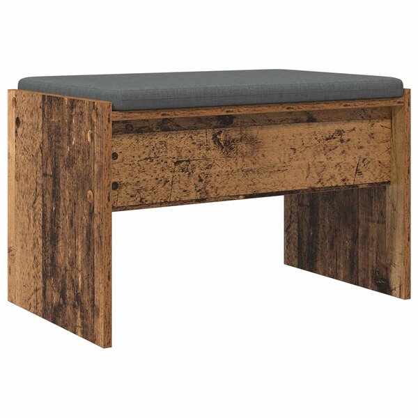 vidaXL Banc d'entrée avec coussin Bois ancien 63 x 38 x 40 cm